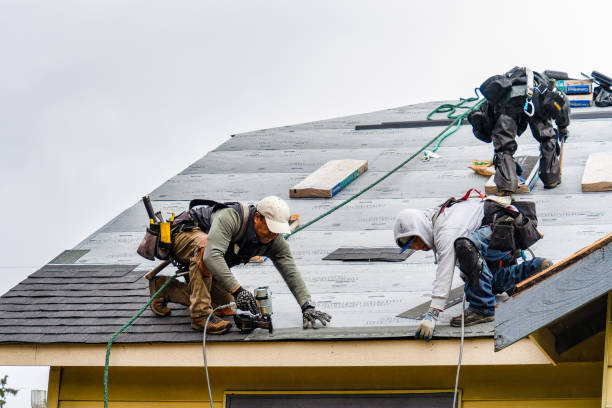 Professional Storm Damage Roof Repair technician working in North Brookfield, NY